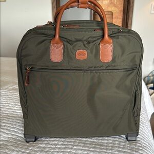 Bric's Green and Brown Luggage Travel Bag with Wheels
